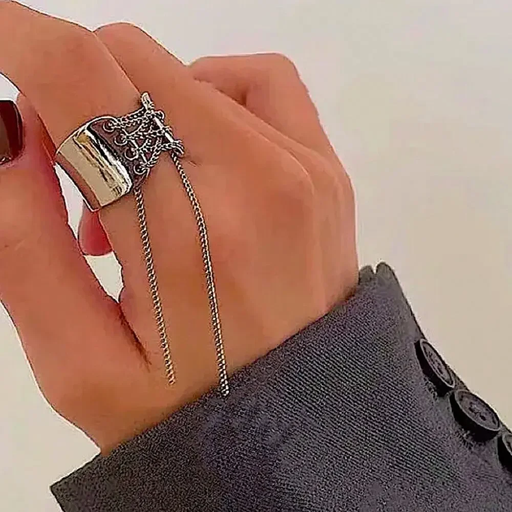 Silver Trendy Lace Up Ring